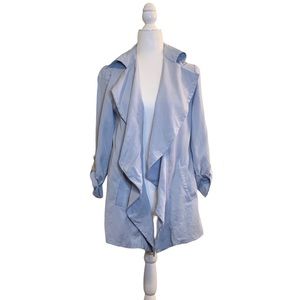 Chico’s Baby Blue Soft Ruffle Jacket 0